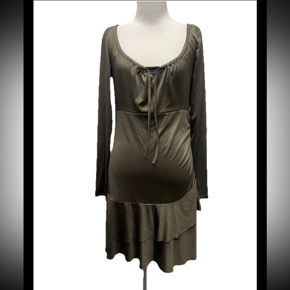 Monkl Long Sleeve Ruffle Stretch Shift Dress